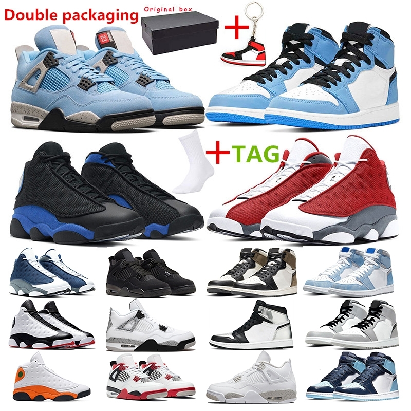 

men basketball shoes jumpman 13s red Flint Hyper Royal 1s University Blue 4s White oreo cement Black Cat women sport sneaker trainer outddor, 22