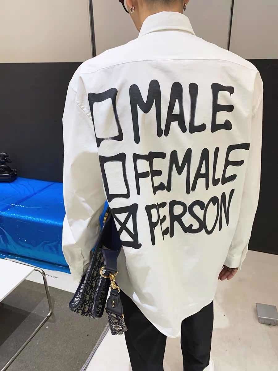 

Shirt Men's T-Shirts Oversize Vetements Men Women 1:1 High Quality Male Female Person Printing On The Back V Embroidery VTM Long Sleeve Top LF63, White;black