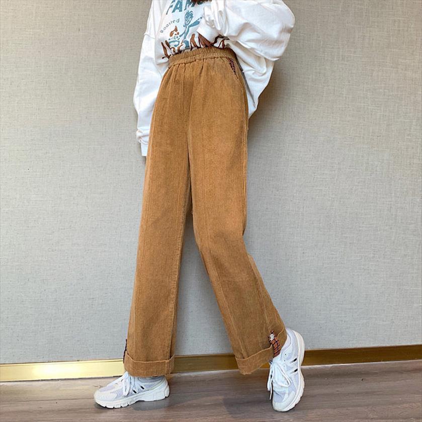 

vintage oversized corduroy baggy harajuku womens pant y2k brown wide leg streetwear jogger high waist trouser casual, Black;white