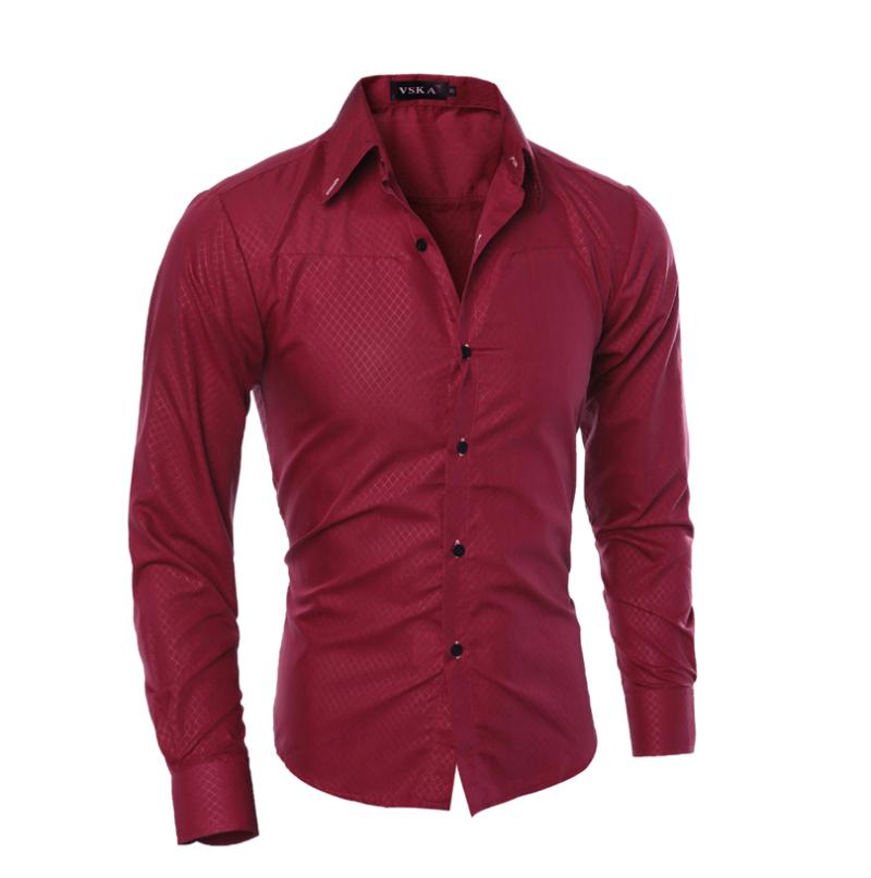 

Lattice Longest Nite Man Leisure Shirt Long Sleeve Slim Fit Men's Formal Dress Shirts Solid Color Tops Casual, White;black