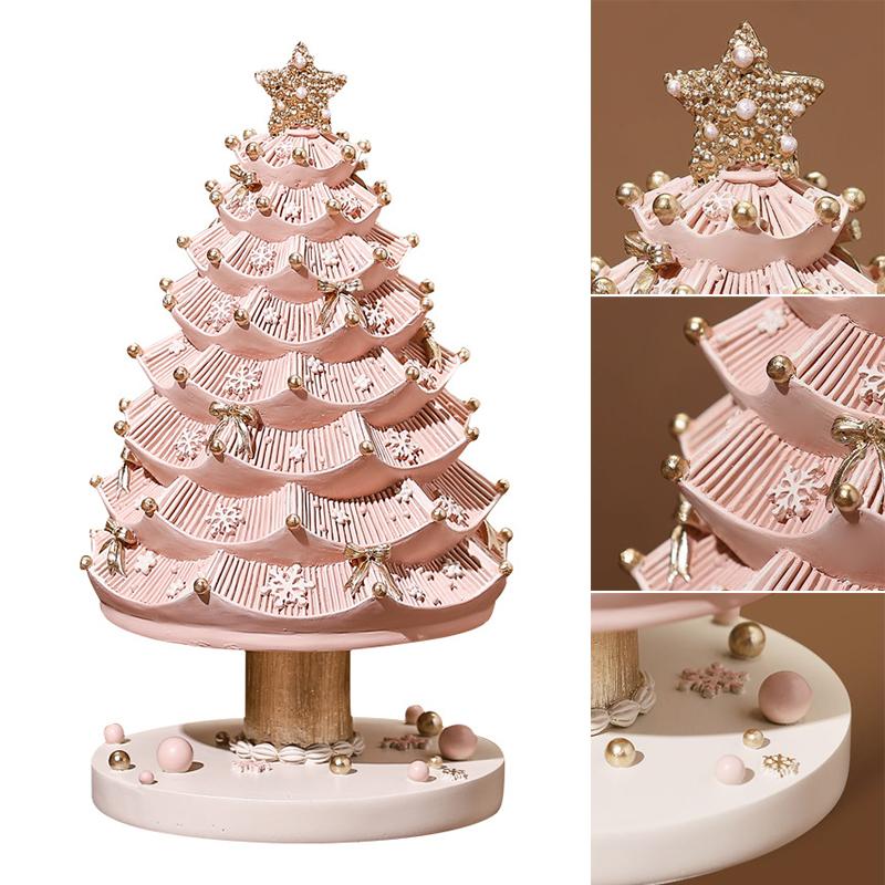

Christmas Decorations Simulated Pink Resin Tree Ornaments 3D Desktop S7