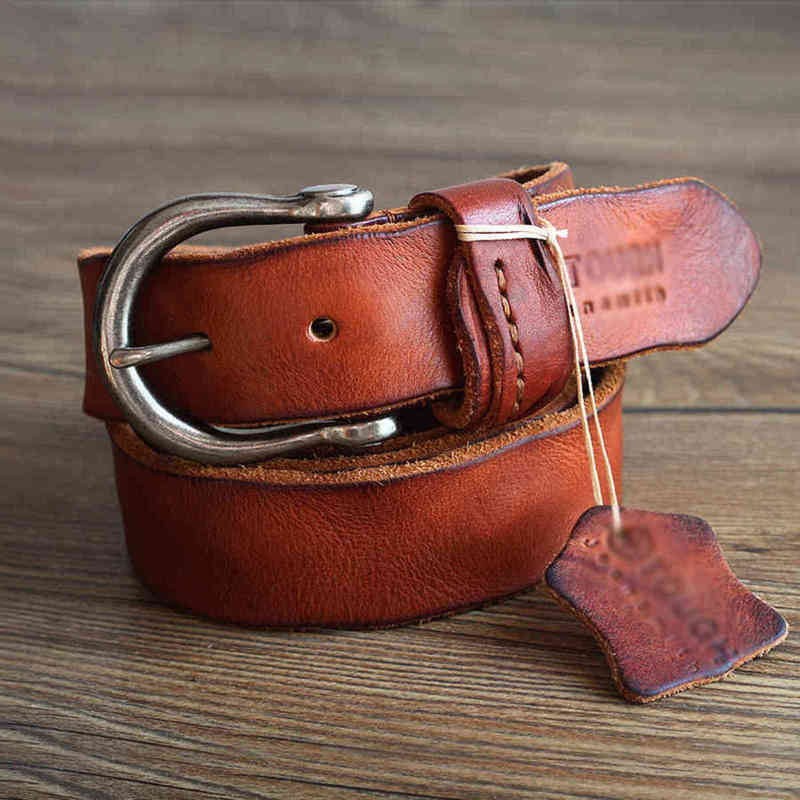 

Belts Wind needle buckle belt mens leisure head leather pure Jeans Belt, Black;brown