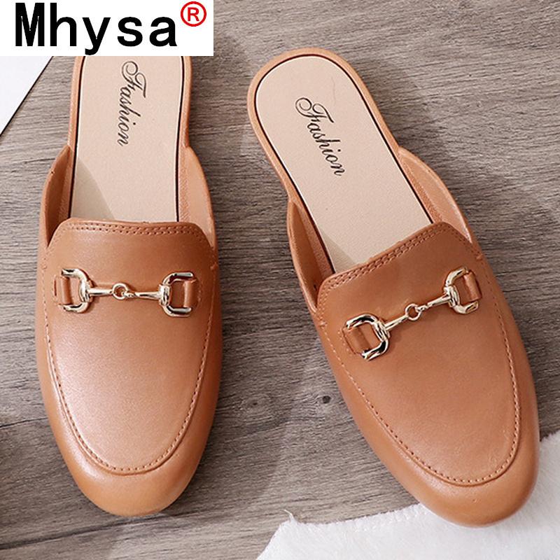 

Summer Women Sandals Fashion Pu Leather Baotou Casual Slipper Outdoor Comfortable Mid Heel Shoes For Woman Zapatos Mujer Slippers, Black