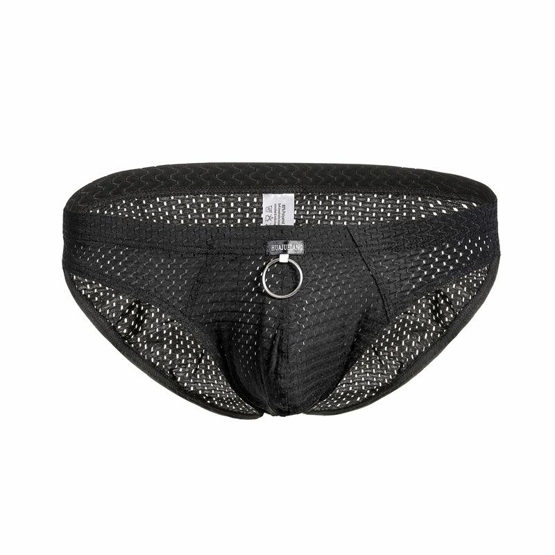 

Underpants Manufacturers Wholesale Men's Underwear Rings Triangle Shorts Summer Trend, Black
