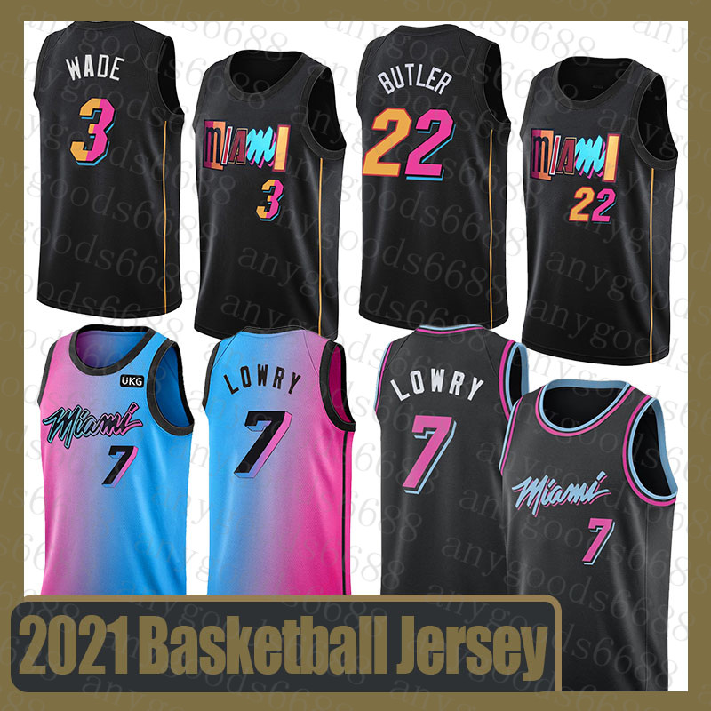 

2021 New Kyle 7 Lowry MiamiHeatBasketball Jersey Dwayne Dwyane 3 Wade Jimmy 22 Butler Tyler 14 Herro Bam 13 Adebayo Duncan 55 Ro, Black;red