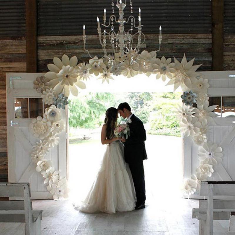 

Party Decoration 36PCS 20-50CM Giant Paper Flowers Handmade Artificial Flower For Wedding Backdrops Arch Decorations Deco Customized