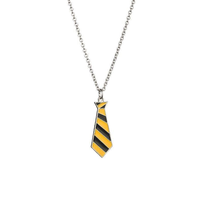 

Pendant Necklaces Cool Tie Necklace Male Hip-hop College Style Trend Zinc Alloy Couple Accessories Clavicle Chain For Men Fashion Design, Silver