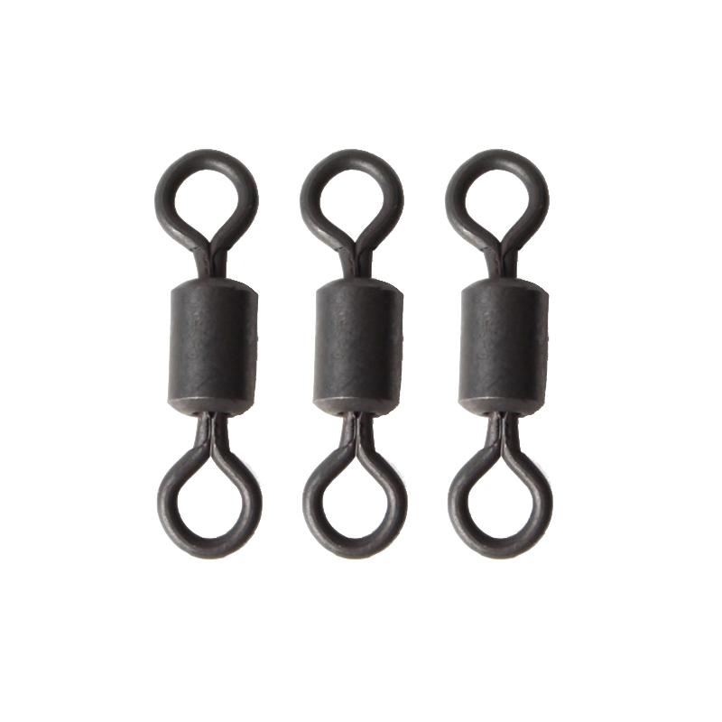 

Fishing Hooks 100pcs Matte Black Rolling Swivels Carp Rigs Long Body Swivel Connector Accessories Tackle