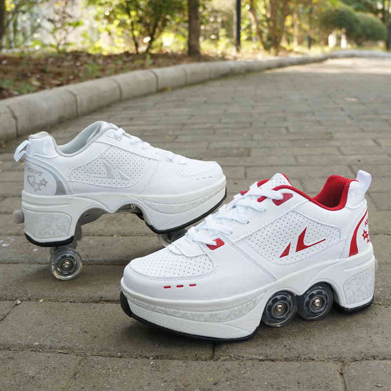 

Adult Children Roller Skates Shoes Sneakers Men with Single Wheel and Double Wheel Rollers Skate Shoes Tennis Shoes Walking shoe 919, New-2