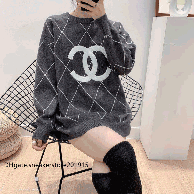 

Fashion autumn winter comfortable warm women's sweater designer high-end round neck cashmere cotton soft casual knitwear, White;black