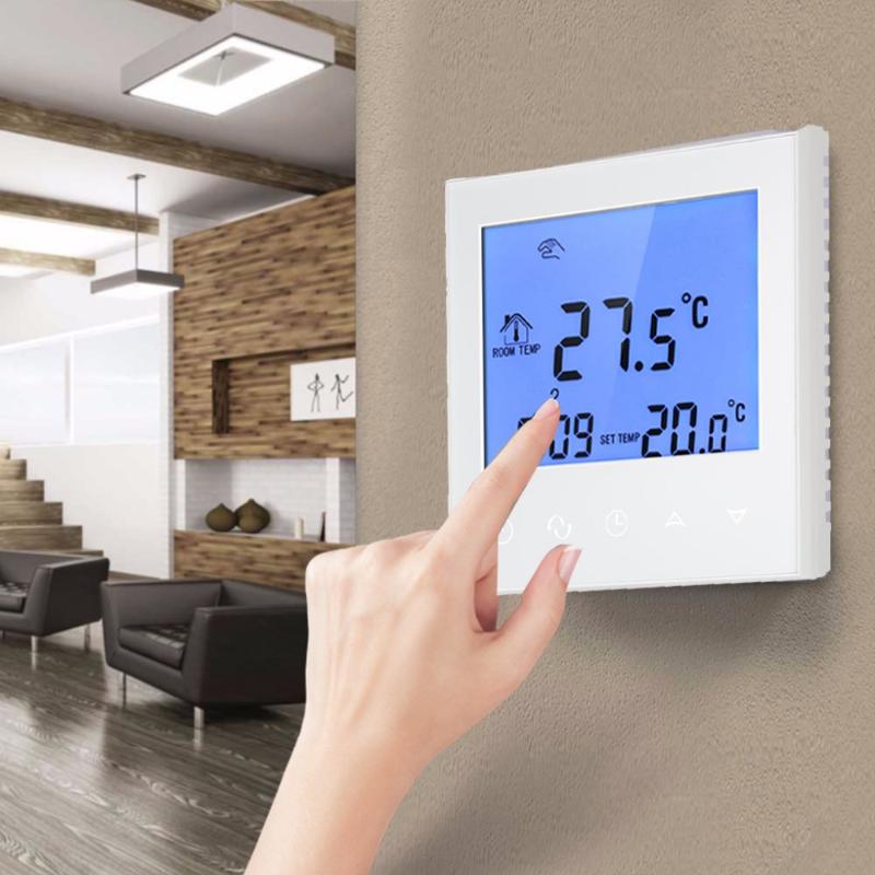 

Smart Home Control Wifi Thermostat Electric Heating With Touchscreen Programmable Temperature Controller LCD Display 16A