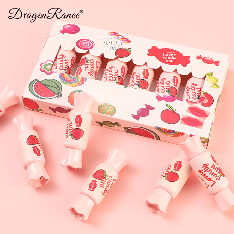 

TEAYASON lip gloss Candy Shape Moisturizing Waterproof Long Lasting lipstick Liquid Makeup lipgloss Cosmetic 10ml*6 6colors/set, Pink