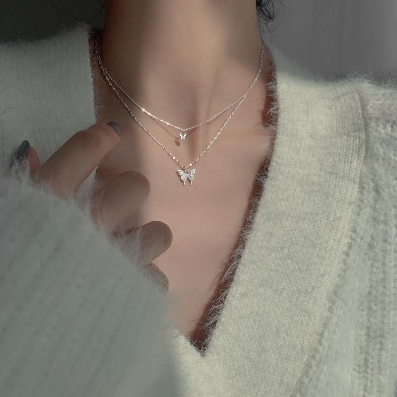 

Pendant Necklaces Initial Necklace Butterfly Jewelry Layered For Women Wholesale Charms Aesthetic