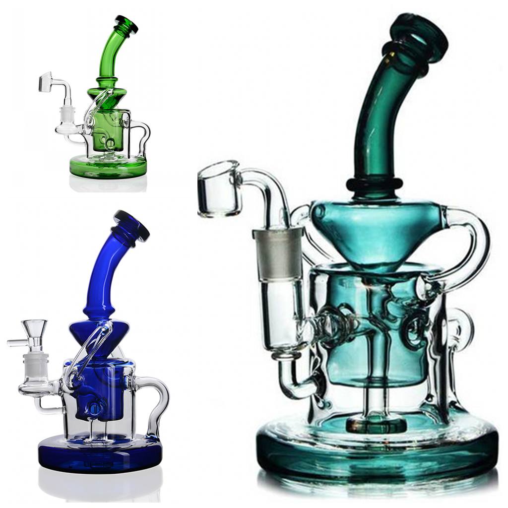 hookahs glass bongs beaker bong smoking pipes oil dabber rigs with clips holes perc-image-401556437