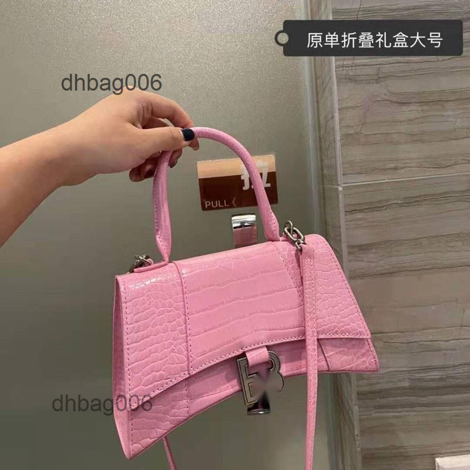 

2022 Designer Bags Letter Buckle Crocodile Hourglass Women's Handbag Leather Single Shoulder Messenger BagBalencaigass