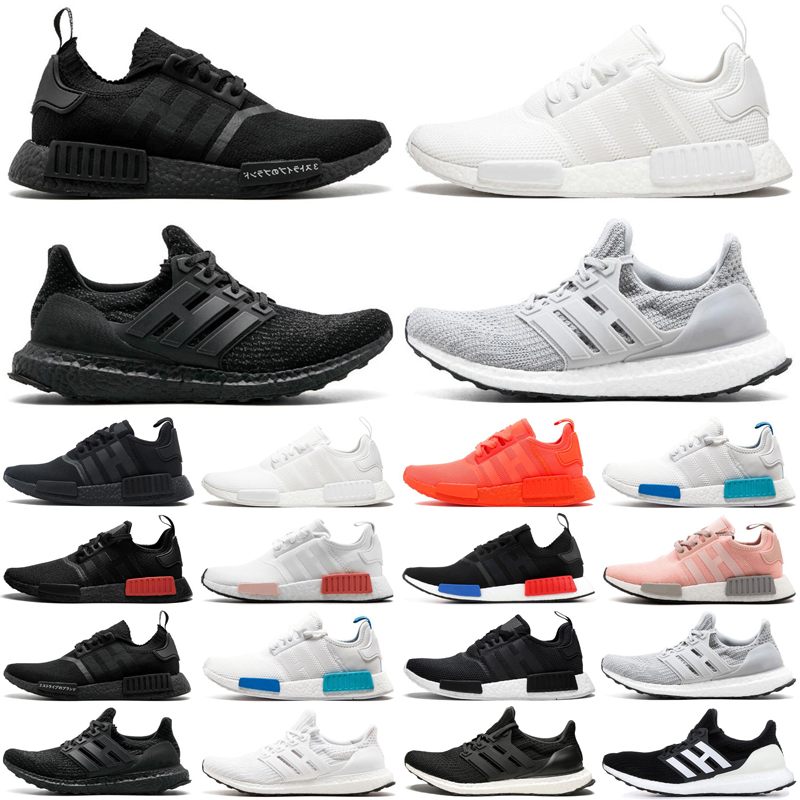 

2021 nmd r1 ultraboost running shoes ultra boost triple black white men women mens womens trainers sports sneakers, #13 black white
