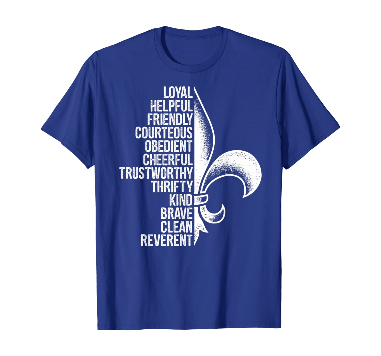 

Scout Law Loyal Helpful Friendly Courteous Scouting T-Shirt, White;black