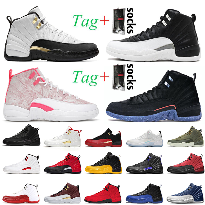 

2021 Jorden 12 Women Mens Jumpman 12s Basketball Shoes Jordon Playoffs Royalty Utility Low Easter Sneakers SE Super Bowl CNY Arctic Punch Pink Trainers, #14 white red 40-47