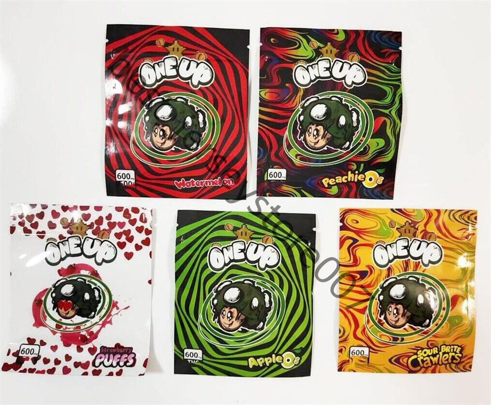 

oneup Packaging bag 600mg Bags gummy candy sour one up resealable edibles Flower Zipper Retail Package Mylar North America