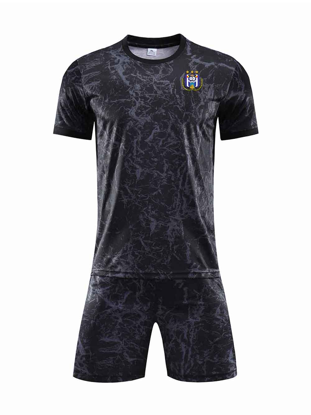 

Royal Sporting Club Anderlecht Runing Sets Digiter Printing quick dry Sportswear Football Uniforms Soccer Jersey Adult Home Kits, Black;blue