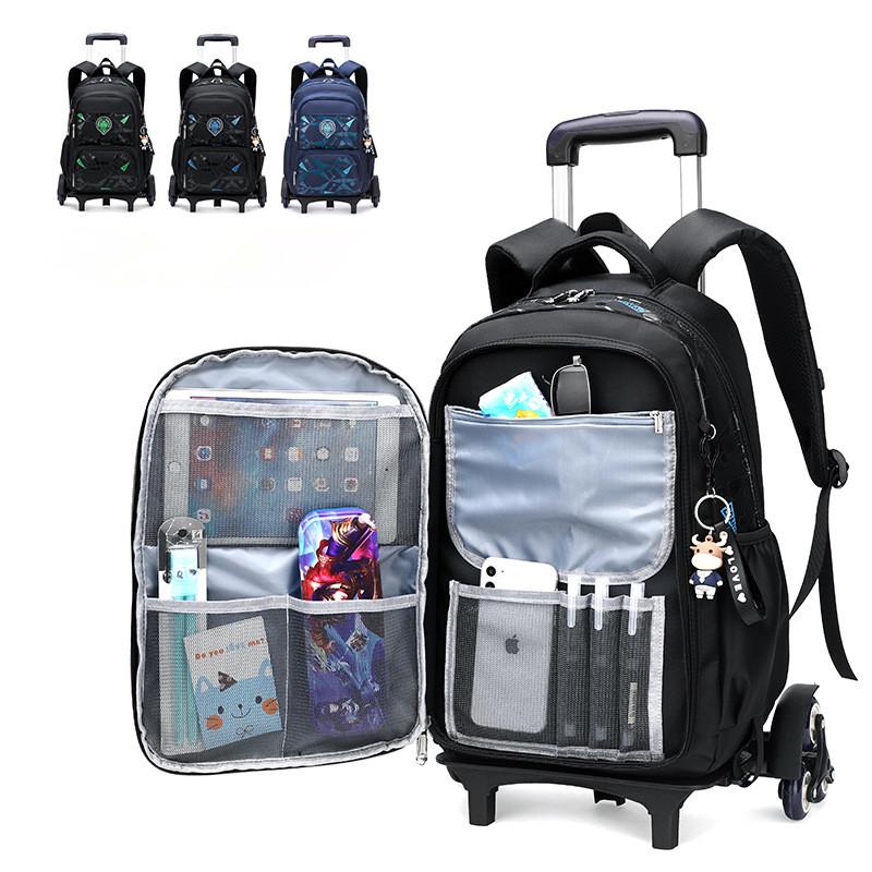 

School Bags Teens Backpack Removable Children With 2/6 Wheels Kid Boys Girls Trolley Schoolbag Luggage Wheeled Book Bag