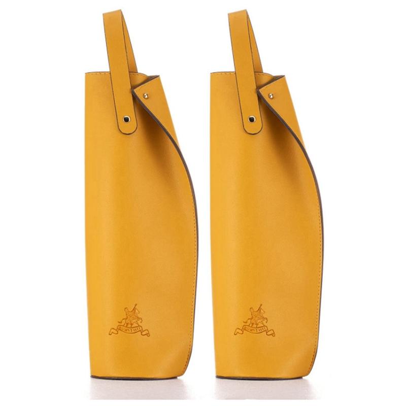 

Gift Wrap Wine Bag, Reusable Leather Tote Double Champagne Beer Bag Birthday Bridal Shower, 2 Pieces