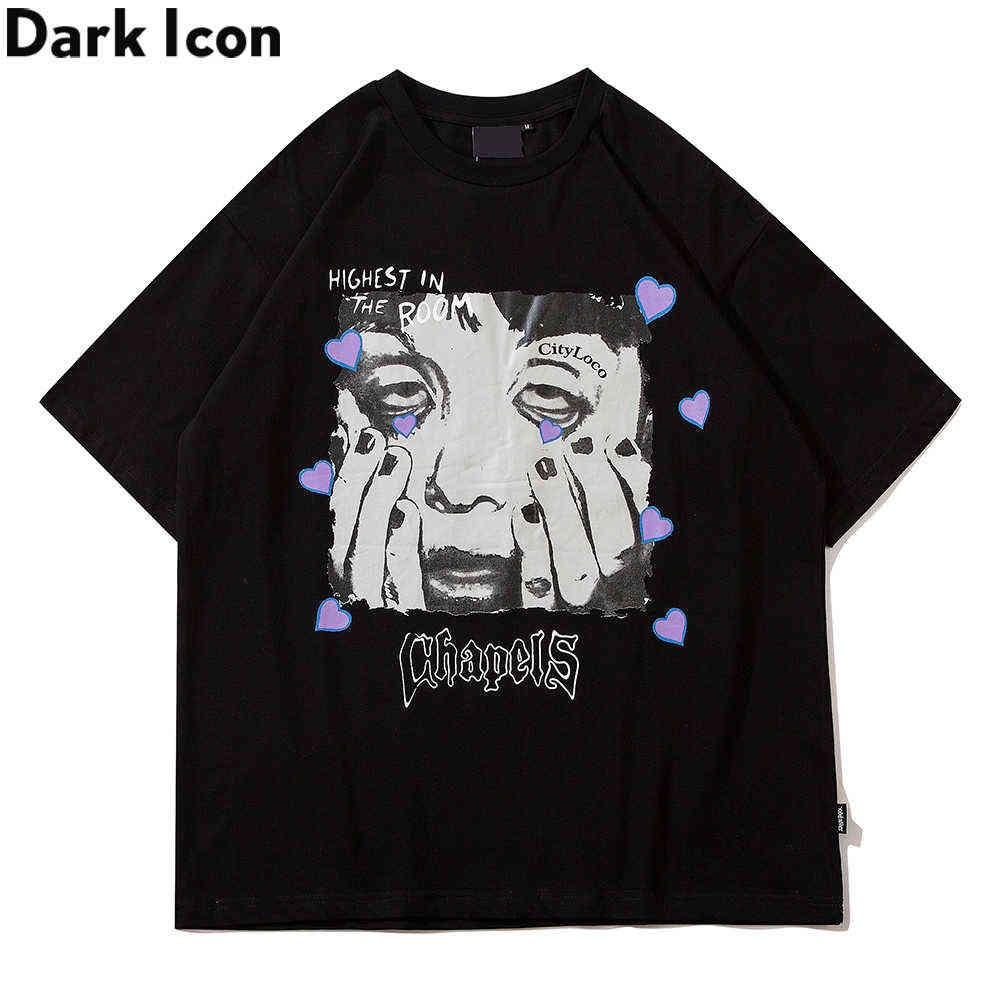 

Print Streetwear Hip Hop T-shirt Men Women Crew Neck Loose Men's Tshirts Male Top 210603, White