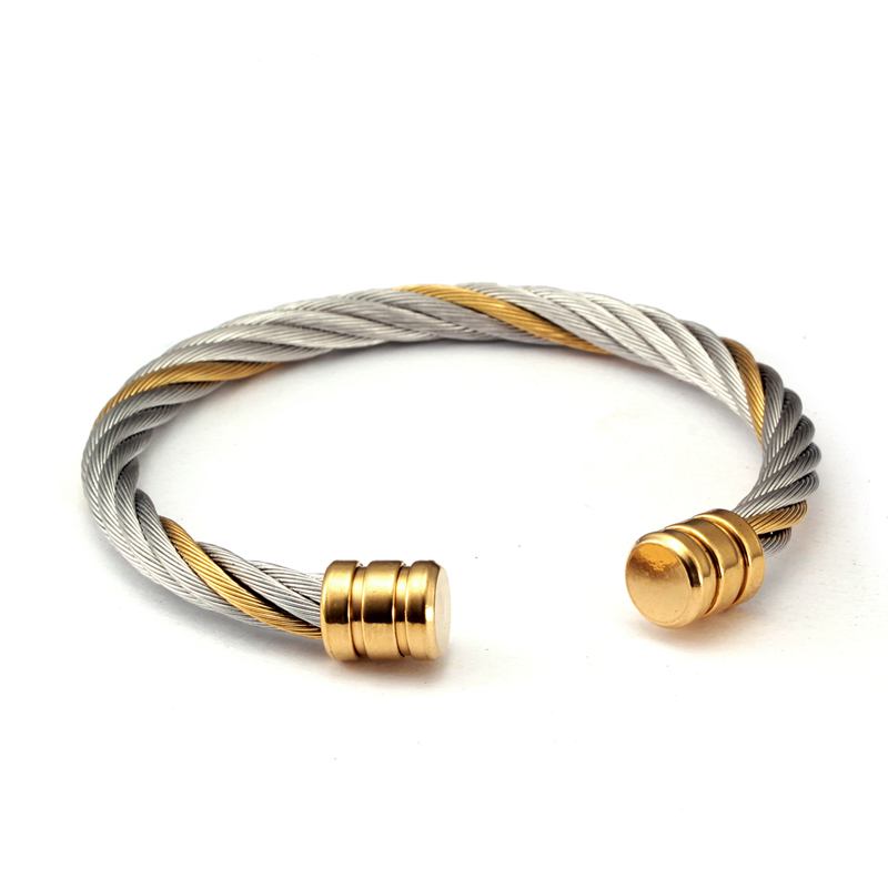 

Classic Stainless Steel Chain Link Cuff Bracelets Men Women OL Jewelry Twine Power Charm Sporty Wristband Bangles