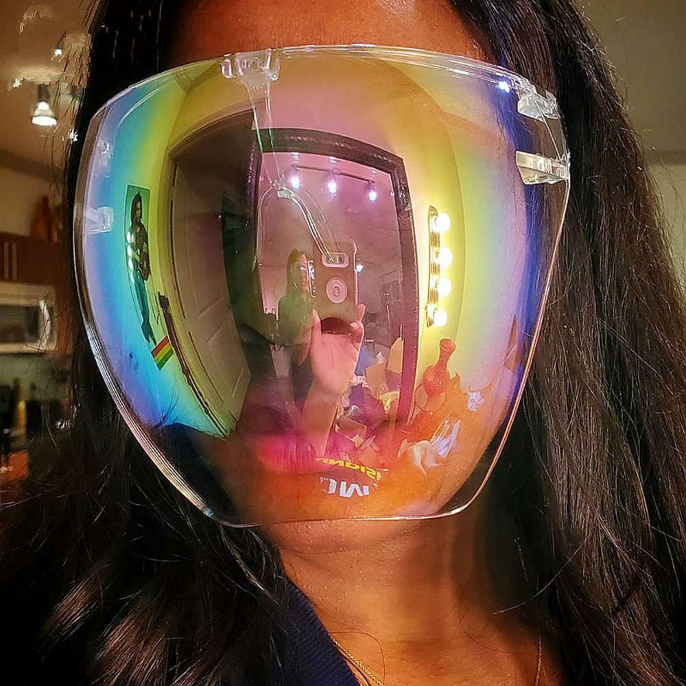 

Wholale Hot Selling Transparent Face Shield Visor Eye Protection Glass Colorful Oversized Sunglass{category}, White;black