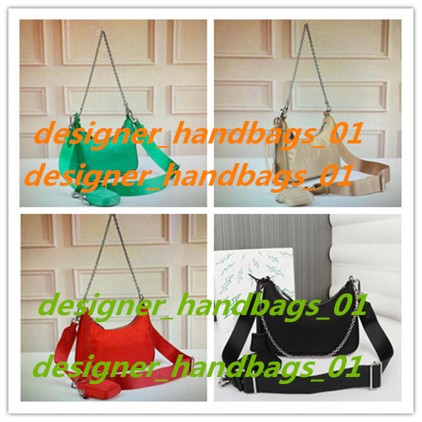 

2pcs set fashionRe-Edition 2005 Nylon woman luxurys designers bags lady Womens crossbody tote Hobo Shoulder Purses purses Bags Handbag, Red