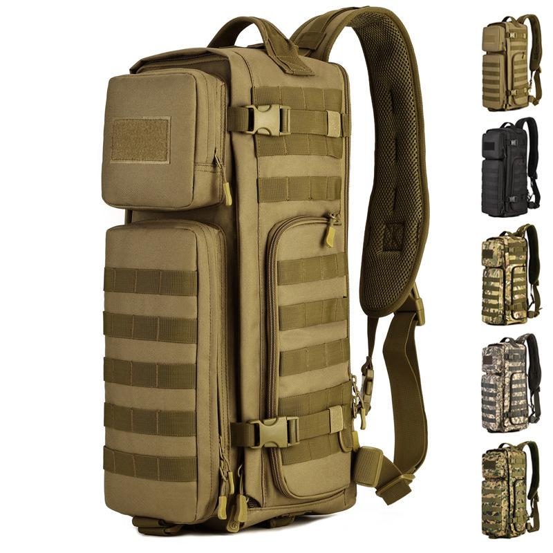 

Multifunction Chest Sling Backpack Men Single Shoulder Bags Large Travel Military Backpacks Cross Body Outdoors Rucksack Pack Outdoor, Khaki