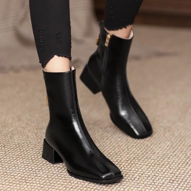 

Boots White High-heeled Short Women's Autumn And Winter Pointed Toe 2022 Thin Wild Martn, Black