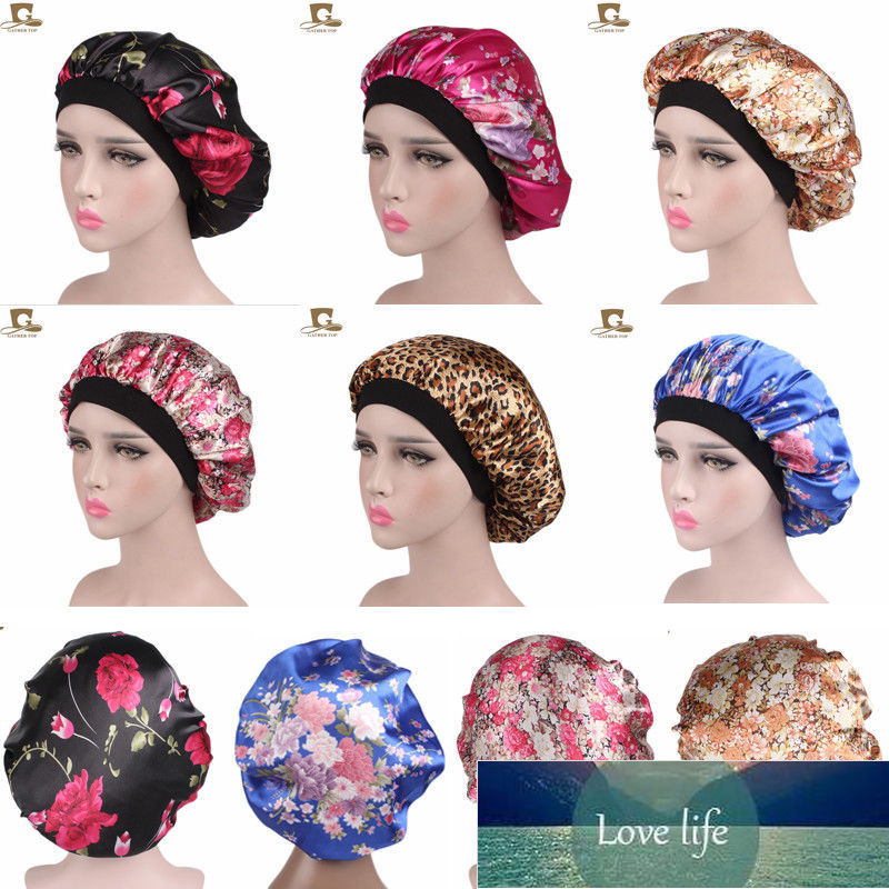 

Women Wide Band Satin Bonnet Soft Satin Night Sleep Hat Hair Cap Ladies Turban, As pic