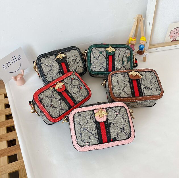 

Kids handbag top selling Messenger Bag Children Stripe Stap Single-shoulder Bags Girls Princess Purse, Black