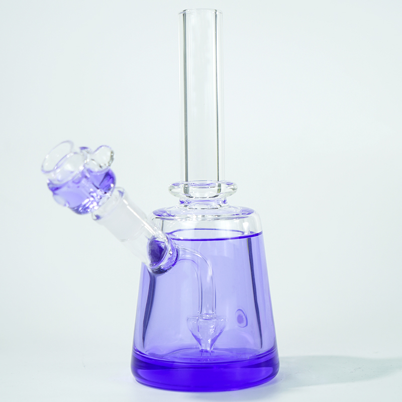 

glycerin coil frozen bong 8 inches purple smoking dab rigs glass hookah shisha water pipe with forzen bowls