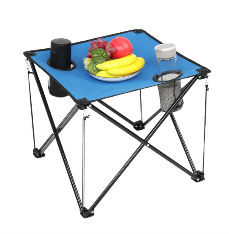 

2022 Living Room Furniture Oxford Cloth Steel Square Outdoor Folding Table Blue