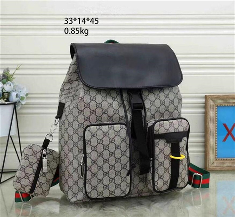 

Leather Handbags High Quality men and women School Backpack famous Rivet printing Designer lady Bags Boy and Girl back pack, Black