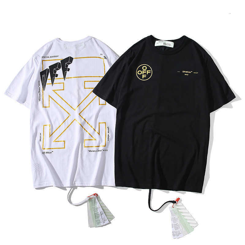 

Off Style White Summer Letter Ff Arrstyle Print Short Sleeve T-shirt for Men and Womenypi6, White;black