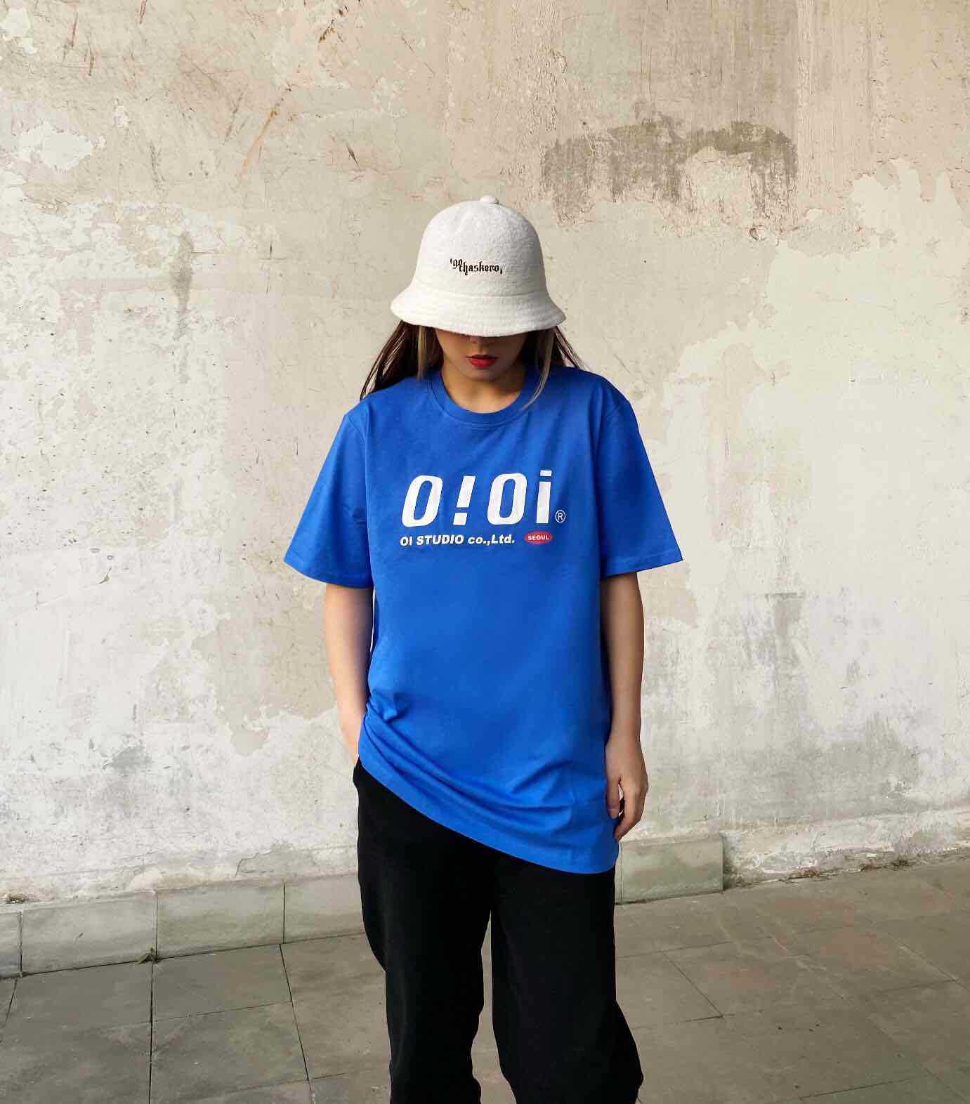 

niche Oioi Korea classic T-shirt short sleeve, White;black