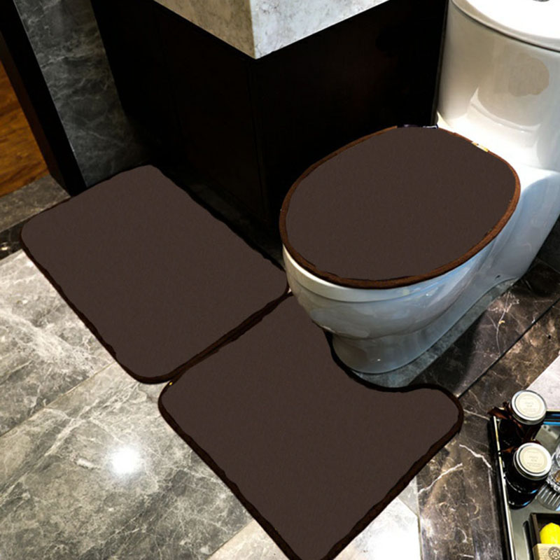 

Trendy Letter Toilet Cover Mat Home Mats 3 Pcs Set Absorbent Bathroom Door Floor Carpet Bath Accessories