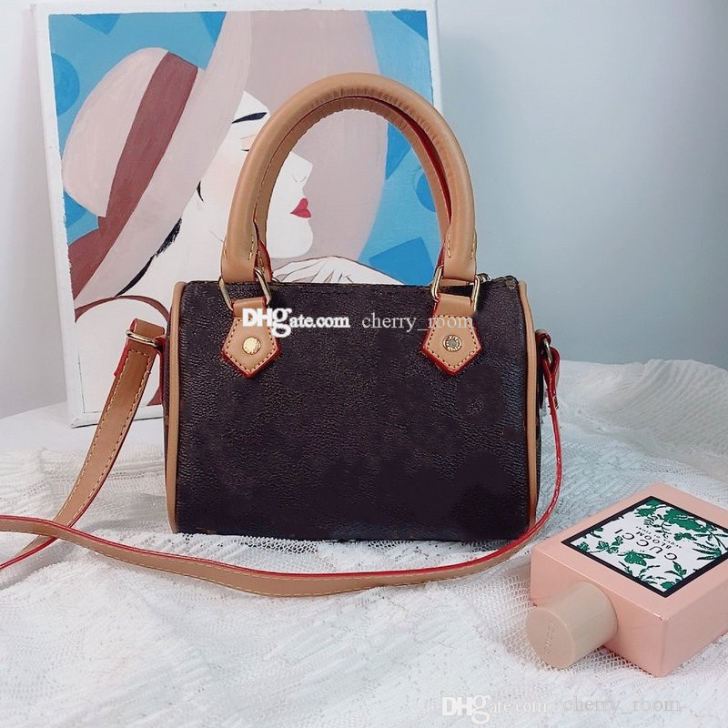 

Desigen girls handbags fashion Letter flower printed children PU leather classic style single shoulder bags woman style kids Casual change purse E074, Brown-flower