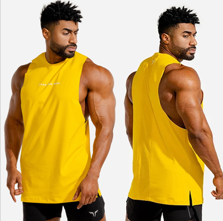

Bodybuilding Cool Fluorescent Colors Tank Top Men Gyms-clothing Stringer Fitness Gyms Shirt Muscle Workout Vest Men, White