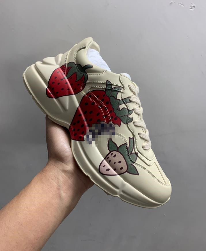 

Top Luxury shoes Rhyton Sneakers Beige Men Trainers Vintage brand Chaussures Ladies Shoe Designer Sneaker with box, Extra shipping