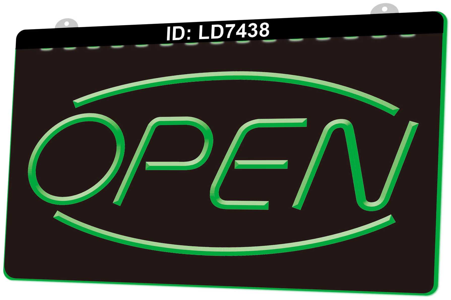 

LD7438 Open Shop Bar Pub Club 3D Engraving LED Light Sign Wholesale Retail