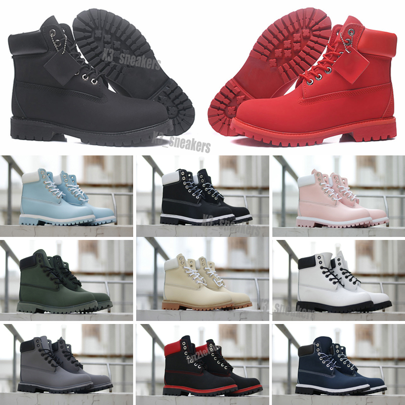 2022 boots mens womens leather shoes top quality Ankle winter boot for cowboy yellow red blue black pink hiking work 36-45