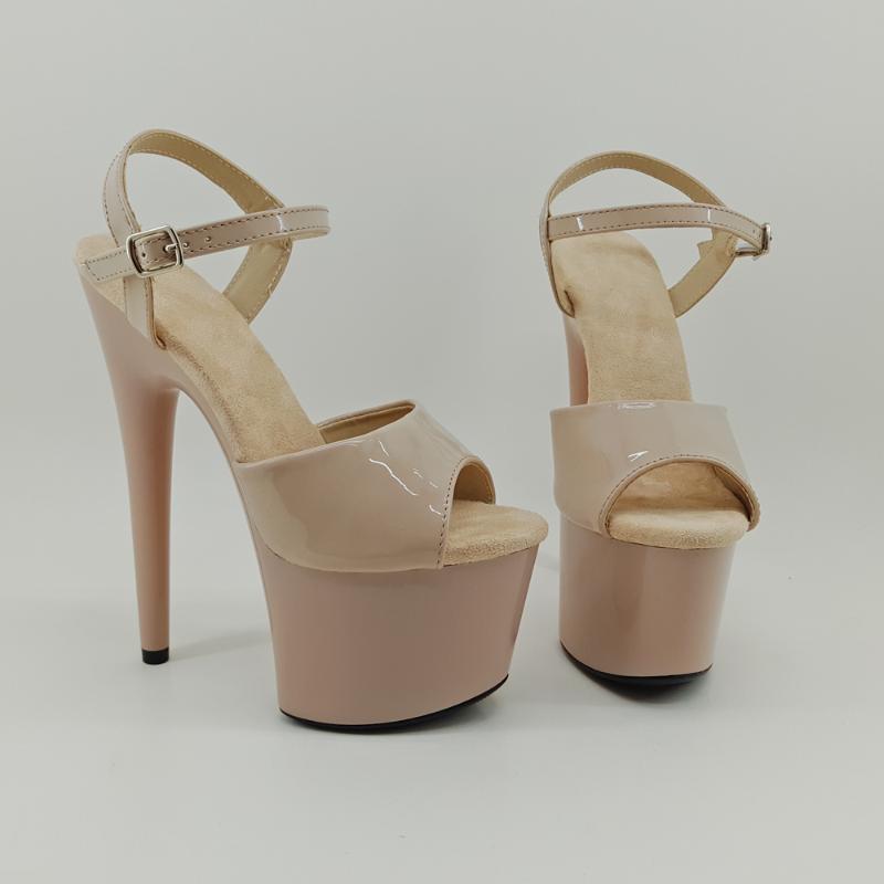 

Leecabe 17CM/7Inch Beige Women's Platform Sandals Party High Heels Shoes Pole Dancing, Beige as picture