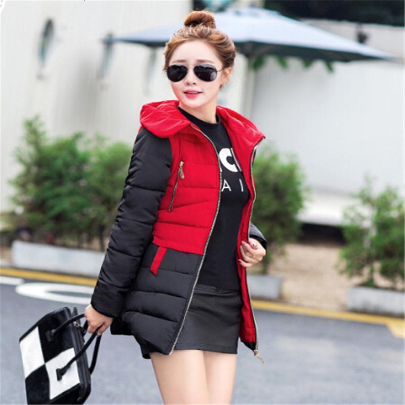 

Women's Down & Parkas Nice For Winter Jacket Warm Casual Winter-Clothing Parka Female Long Elegant Coat Clothing A118 9LIG, Black