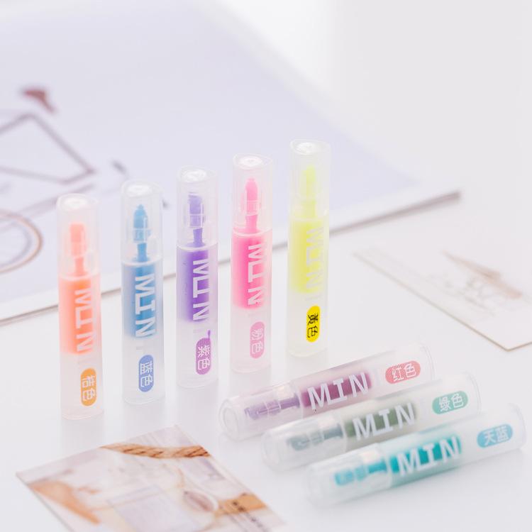 

Highlighters 8pcs/lot Cartoon Transparency Mini Highlighter Pen Marker Pens Kawaii Stationery Material Writing School Supplies