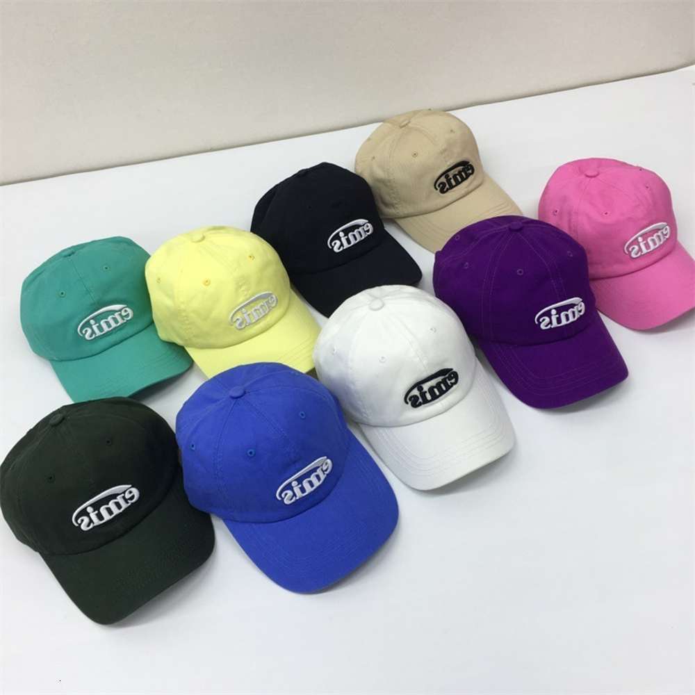 

Sun hat version Korean fashion brand EMIS embroidered letter soft top men's and women's sun shading baseball cap, Blue;gray