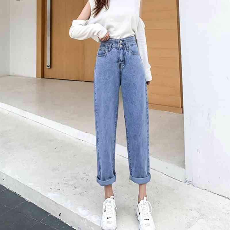 

Women' Jeans Woman High Waist Clothes Wide Leg Denim Clothing Blue Streetwear Vintage Quality 2021 Fashion Harajuku Straight Pant MUHZ